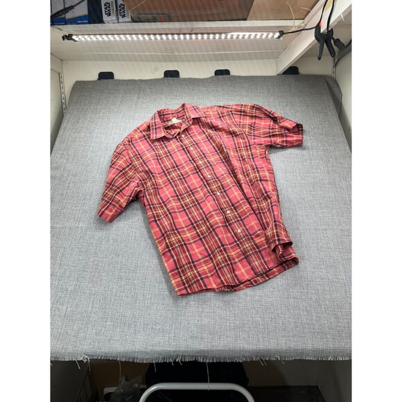 Vintage Eddie Bauer Button Down Men's Large Plaid Pocket 100% Cotton - Picture 13 of 16